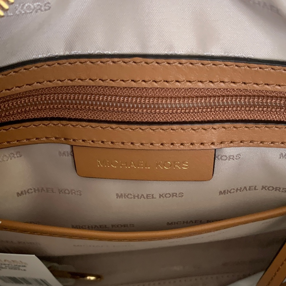 Michael Kors Brown Satchel with Gold Floral Details - Picture 8 of 16
